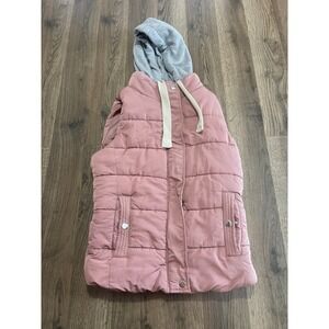 2Sable Hoodie, Women's Size Small, Mauve Gray, Puffy Vest, Zip Up, Pockets